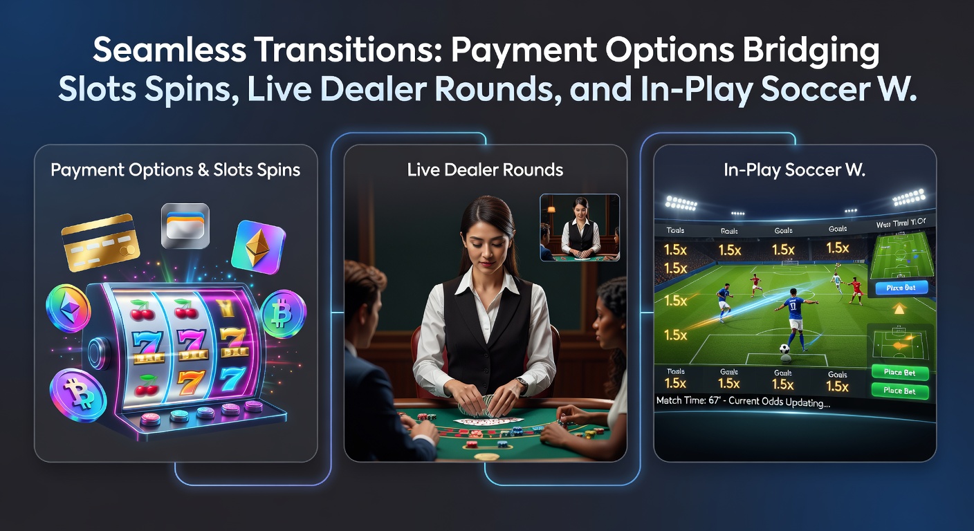 Grafik zeigt nahtlose Zahlungsflüsse von Slots zu Live-Dealer und Fußballwetten mit Zeitangaben in Sekunden