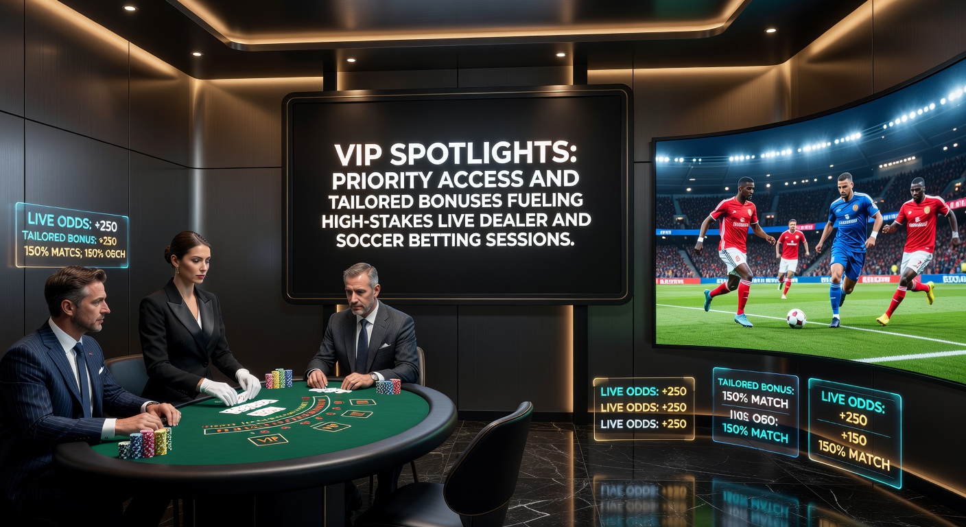 VIP-Spieler genießen priorisierten Zugang zu exklusiven Live-Dealer-Tischen mit hohen Einsätzen und personalisierten Boni während intensiver Fußball-Wettsitzungen